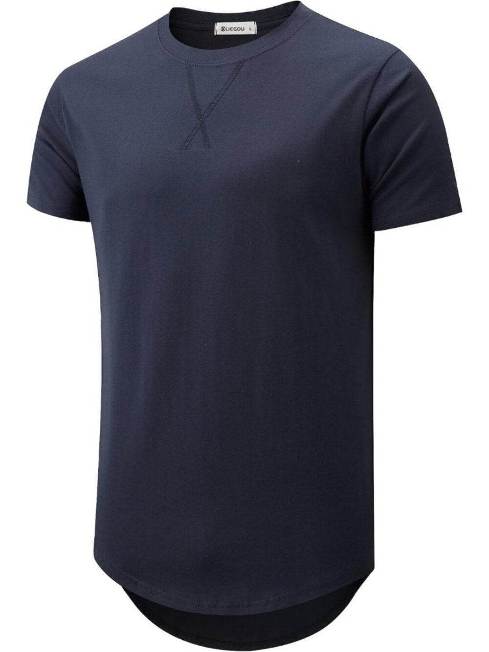 KLIEGOU Men's 100% Cotton Longline T-Shirt, Pre-Shrunk Soft